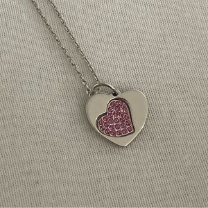 Swarovski Crystal (Swarovski Brand) Peekaboo Pink crystal heart necklace